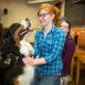 Student and therapy dog